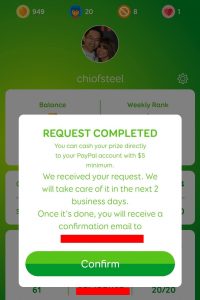 SongPop Live cashout request completed